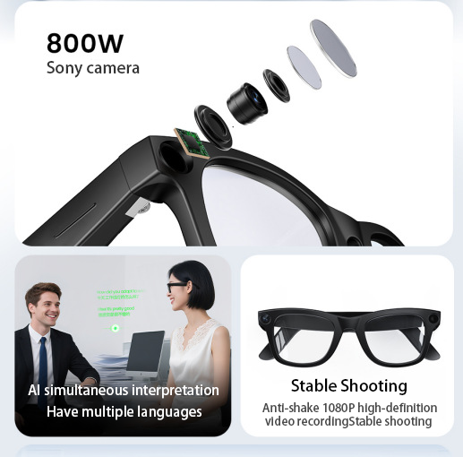 👓AI Smart Glasses – Speak, See, Record Smarter📷
