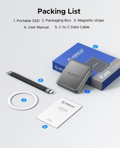 K20Mini ORI-CAO Magnetic External SSD for iPhone 15/16 Pro/Max – 2000MB/s, 4K ProRes HDR Recording & Storage