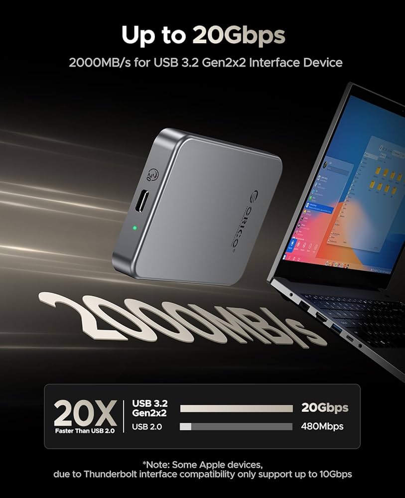 K20Mini ORI-CAO Magnetic External SSD for iPhone 15/16 Pro/Max – 2000MB/s, 4K ProRes HDR Recording & Storage