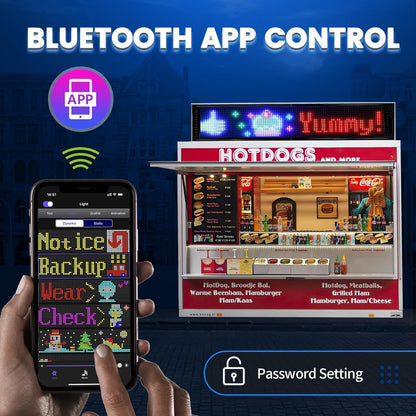 Smartuno | Customizable LED Display – 5V USB-Powered, Flexible & Bluetooth App-Controlled | Create Text, Patterns & Animations | Bright, Waterproof Sign for Cars, Shops, Parties & Bars