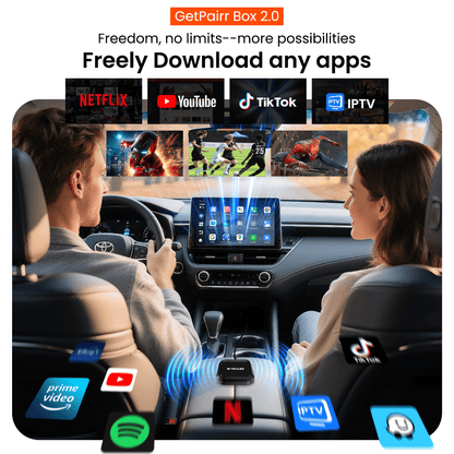 Homeshopaye GetPairr AI Box 2.0 (compatible with all cars ) , Android 13 ,8 Gb ram ,  128 Gb storage, Wireless | Carplay Android Auto 3 in 1