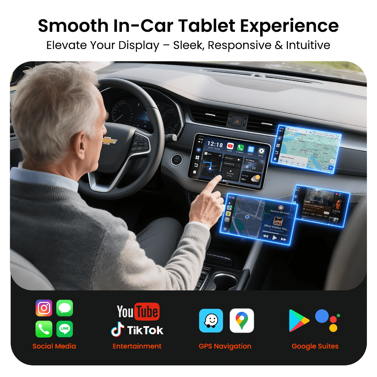Homeshopaye GetPairr AI Box 2.0 (compatible with all cars ) , Android 13 ,8 Gb ram ,  128 Gb storage, Wireless | Carplay Android Auto 3 in 1