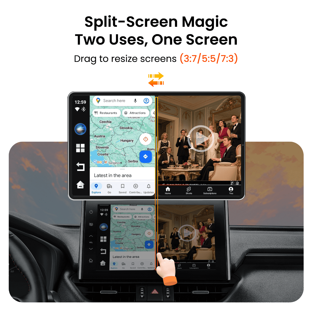 Homeshopaye GetPairr AI Box 2.0 (compatible with all cars ) , Android 13 ,8 Gb ram ,  128 Gb storage, Wireless | Carplay Android Auto 3 in 1