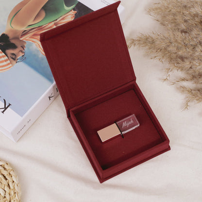 Crystal USB Flash Drive Linen Box