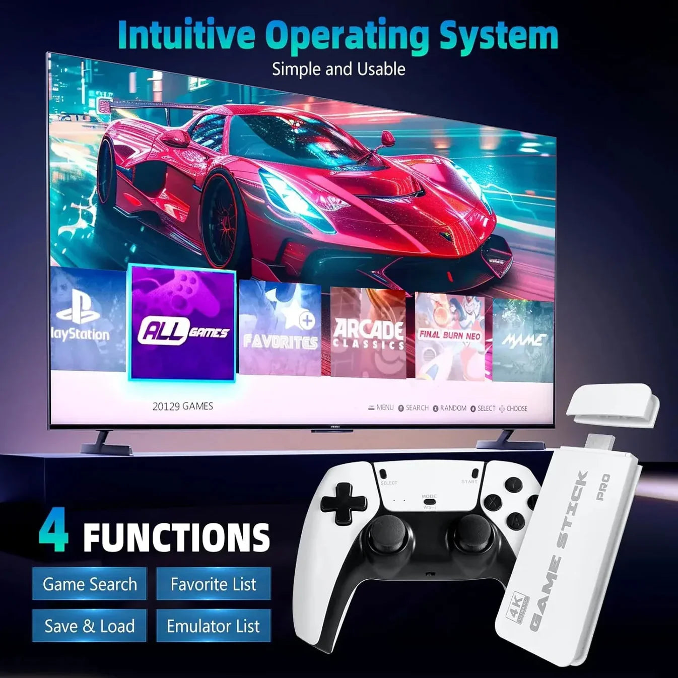 DN RetroStick | 60,000 Retro Video Games + 2 Controllers