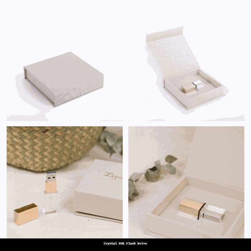 Crystal USB Flash Drive Linen Box