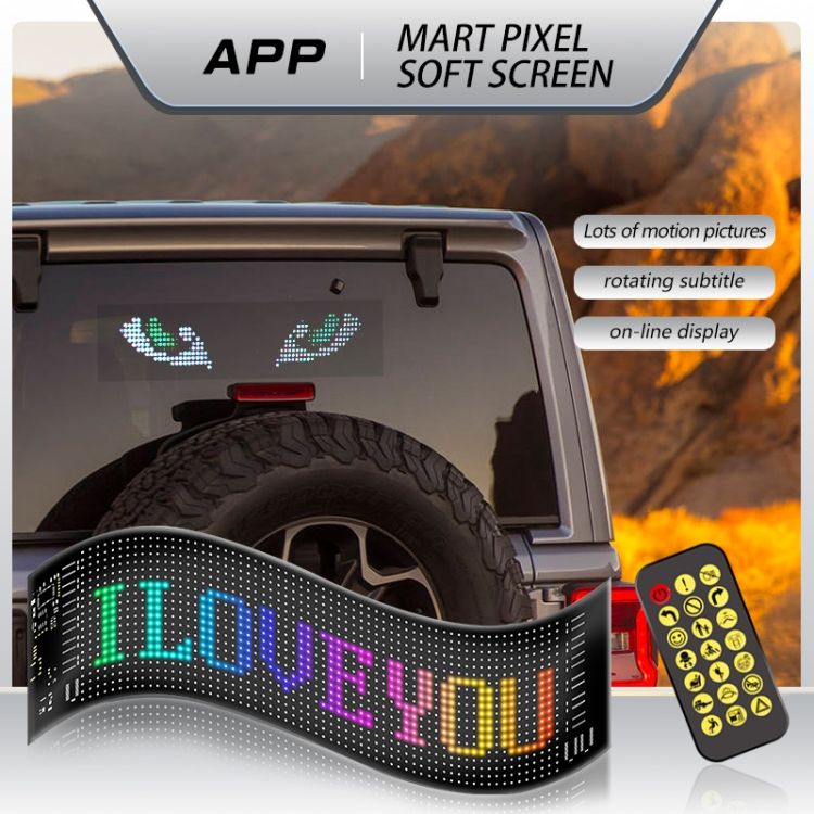 Smartuno | Customizable LED Display – 5V USB-Powered, Flexible & Bluetooth App-Controlled | Create Text, Patterns & Animations | Bright, Waterproof Sign for Cars, Shops, Parties & Bars