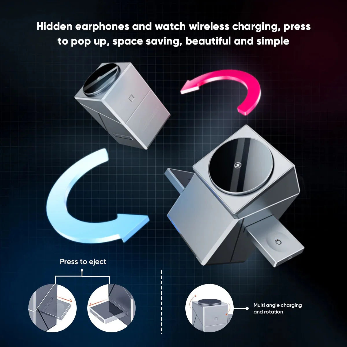 MagCube | 3-in-1 Wireless Charging Station (Qi2 Certified)