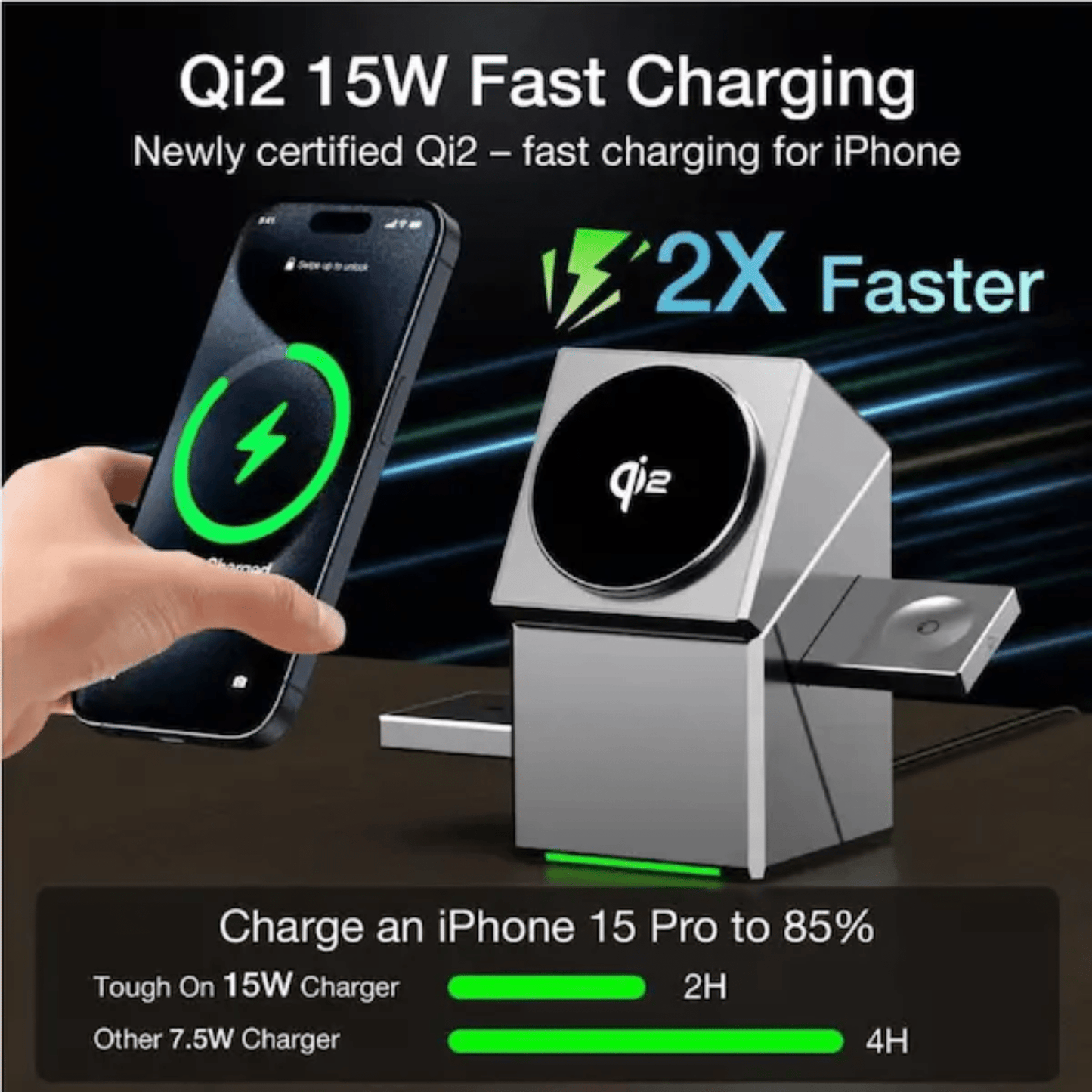 MagCube | 3-in-1 Wireless Charging Station (Qi2 Certified)