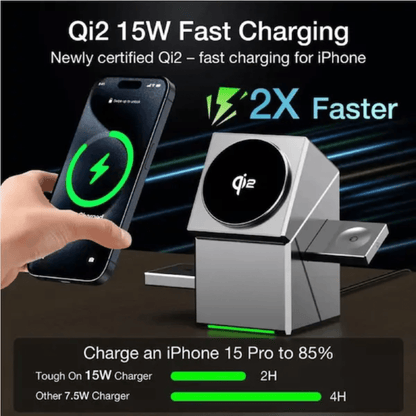 MagCube | 3-in-1 Wireless Charging Station (Qi2 Certified)
