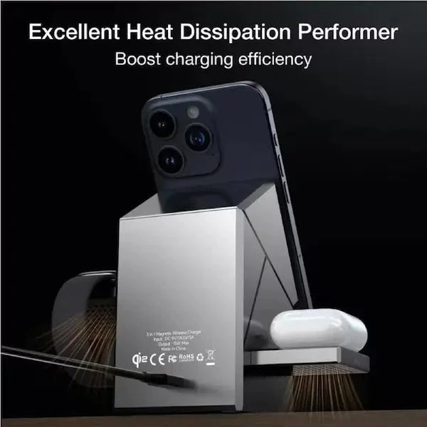 MagCube | 3-in-1 Wireless Charging Station (Qi2 Certified)