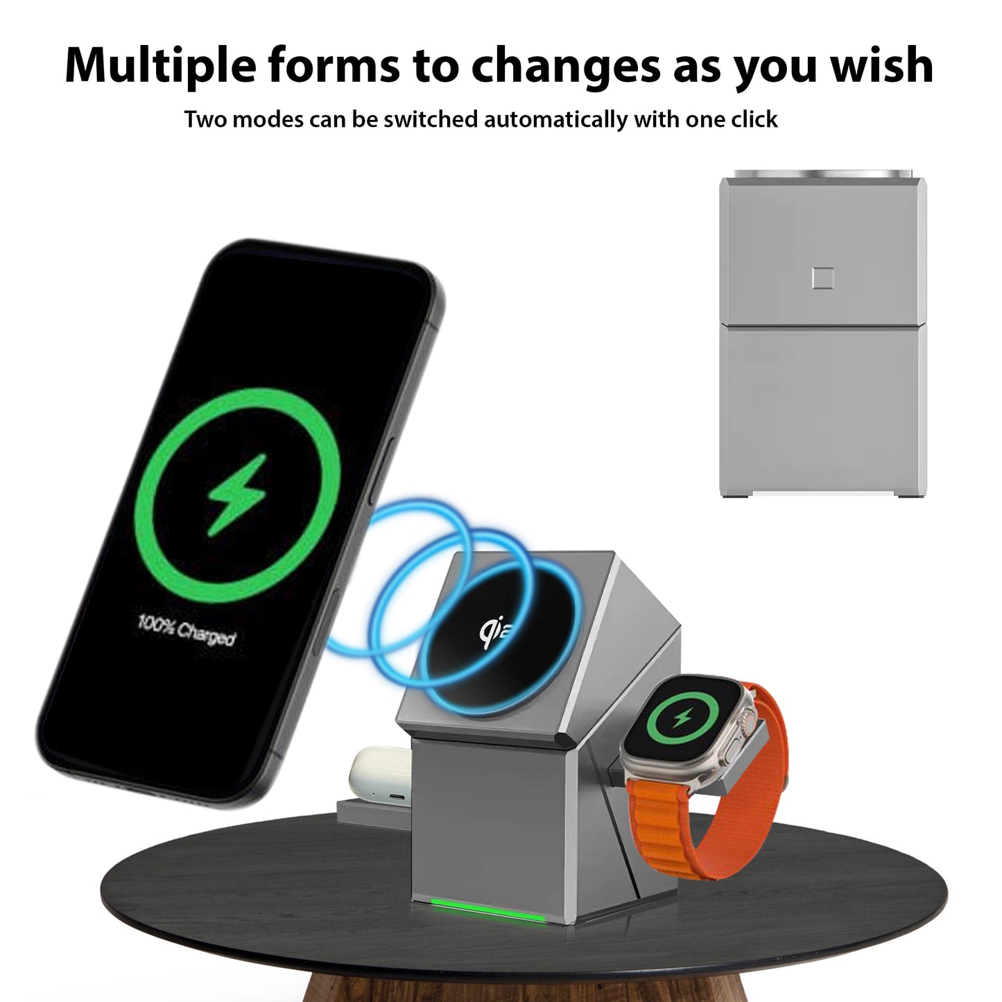 MagCube | 3-in-1 Wireless Charging Station (Qi2 Certified)