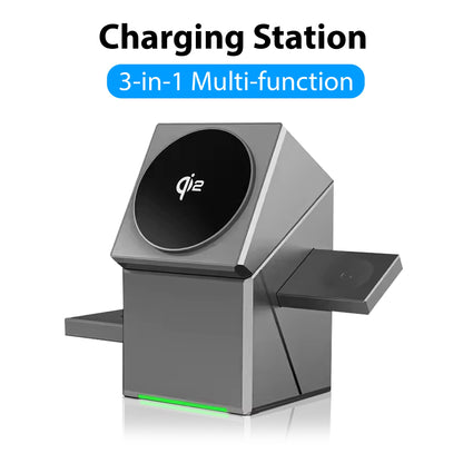 MagCube | 3-in-1 Wireless Charging Station (Qi2 Certified)