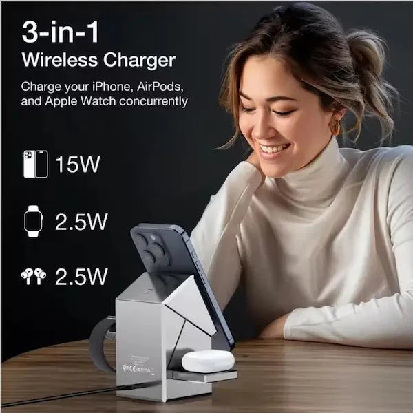 MagCube | 3-in-1 Wireless Charging Station (Qi2 Certified)