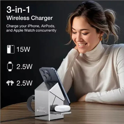 MagCube | 3-in-1 Wireless Charging Station (Qi2 Certified)