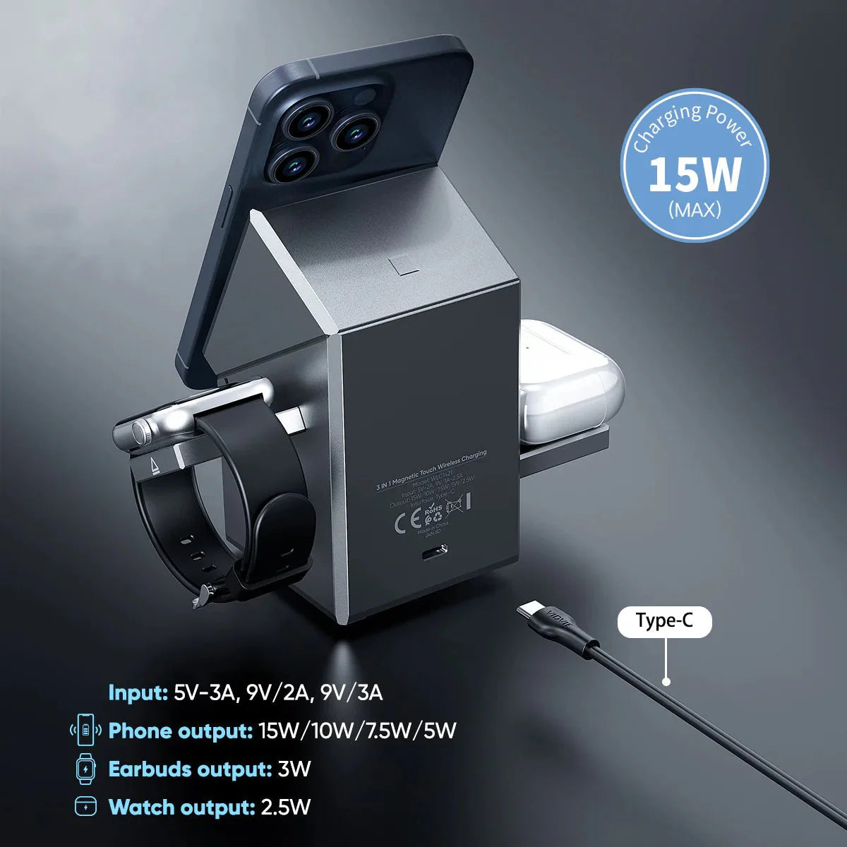 MagCube | 3-in-1 Wireless Charging Station (Qi2 Certified)