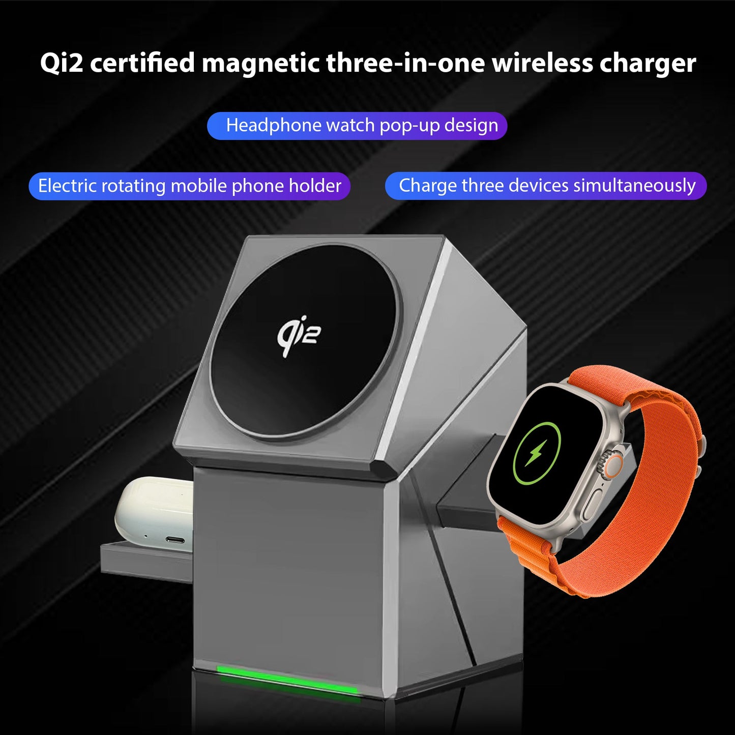 MagCube | 3-in-1 Wireless Charging Station (Qi2 Certified)