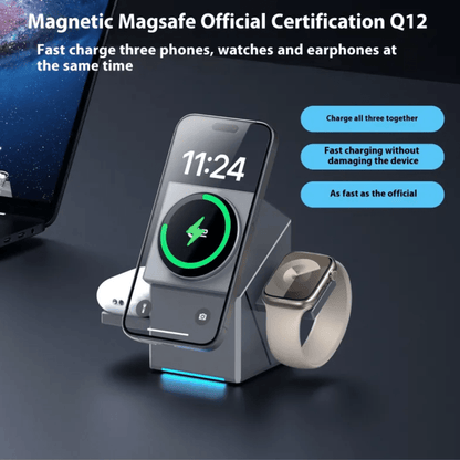 MagCube | 3-in-1 Wireless Charging Station (Qi2 Certified)