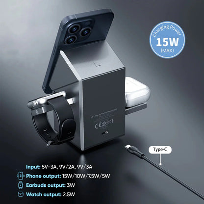MagCube | 3-in-1 Wireless Charging Station (Qi2 Certified)
